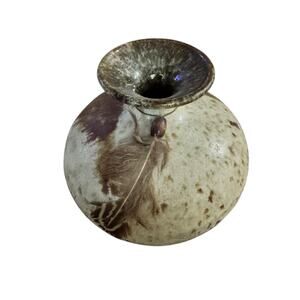 Vintage Signed Roger Butler Art Studio Pottery Bud Vase Weed Pot Rustic Decor